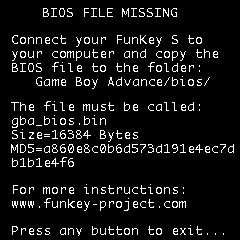 Install the GBA/PS1 BIOS - FunKey Project Documentation